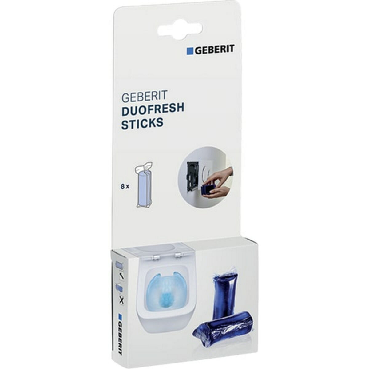 Toiletsticks Geberit Duofresh Voor Blauw Kleurend Spoelwater 8 Stuks - Afbeelding 1