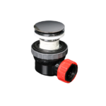 MONDIAZ - Ruimte besparende click sifon 6,7cm hoog rond Chroom Messing