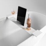 MONDIAZ - EASY Badplank 86cm solid surface kleur Talc