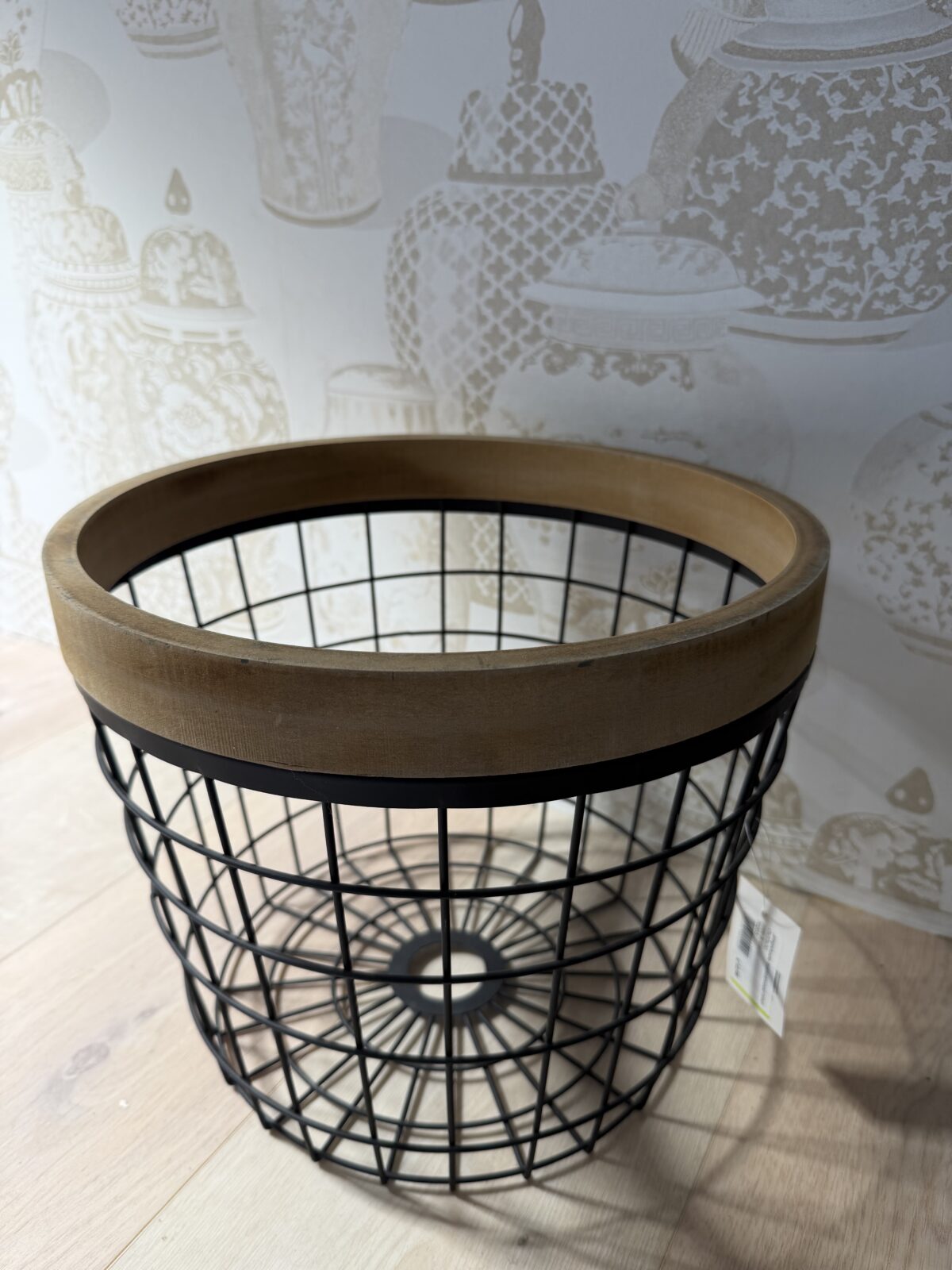 Crate & Cargo lampshade basket/wood black 33x33x30 cm - Afbeelding 2