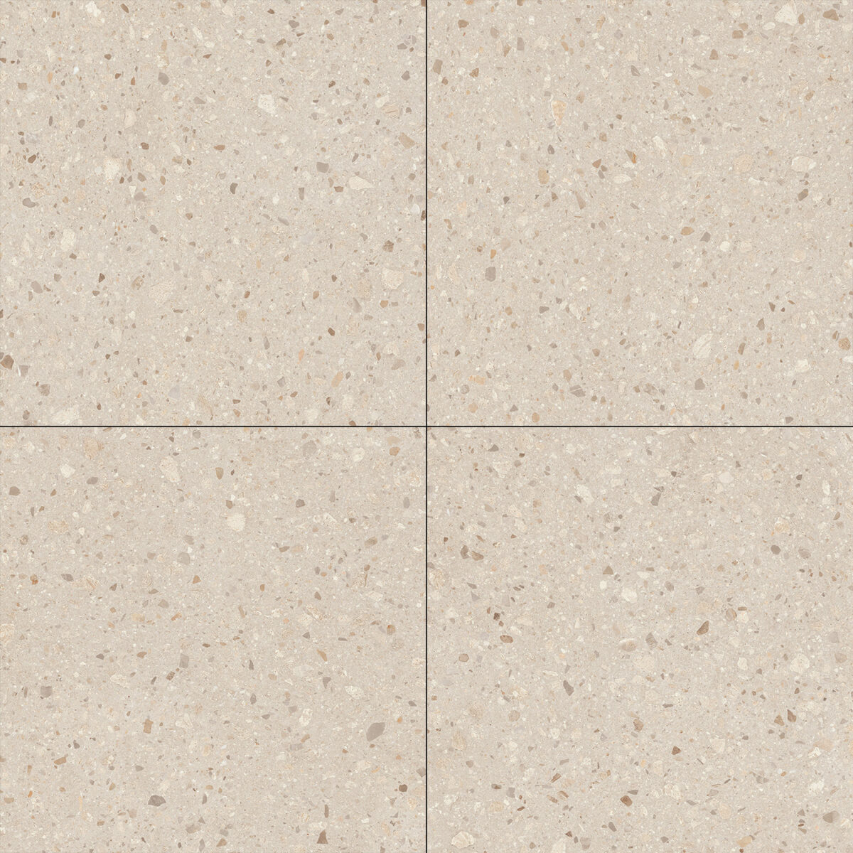 Vloertegel 60x60 chips terrazzo beige mat - Afbeelding 2