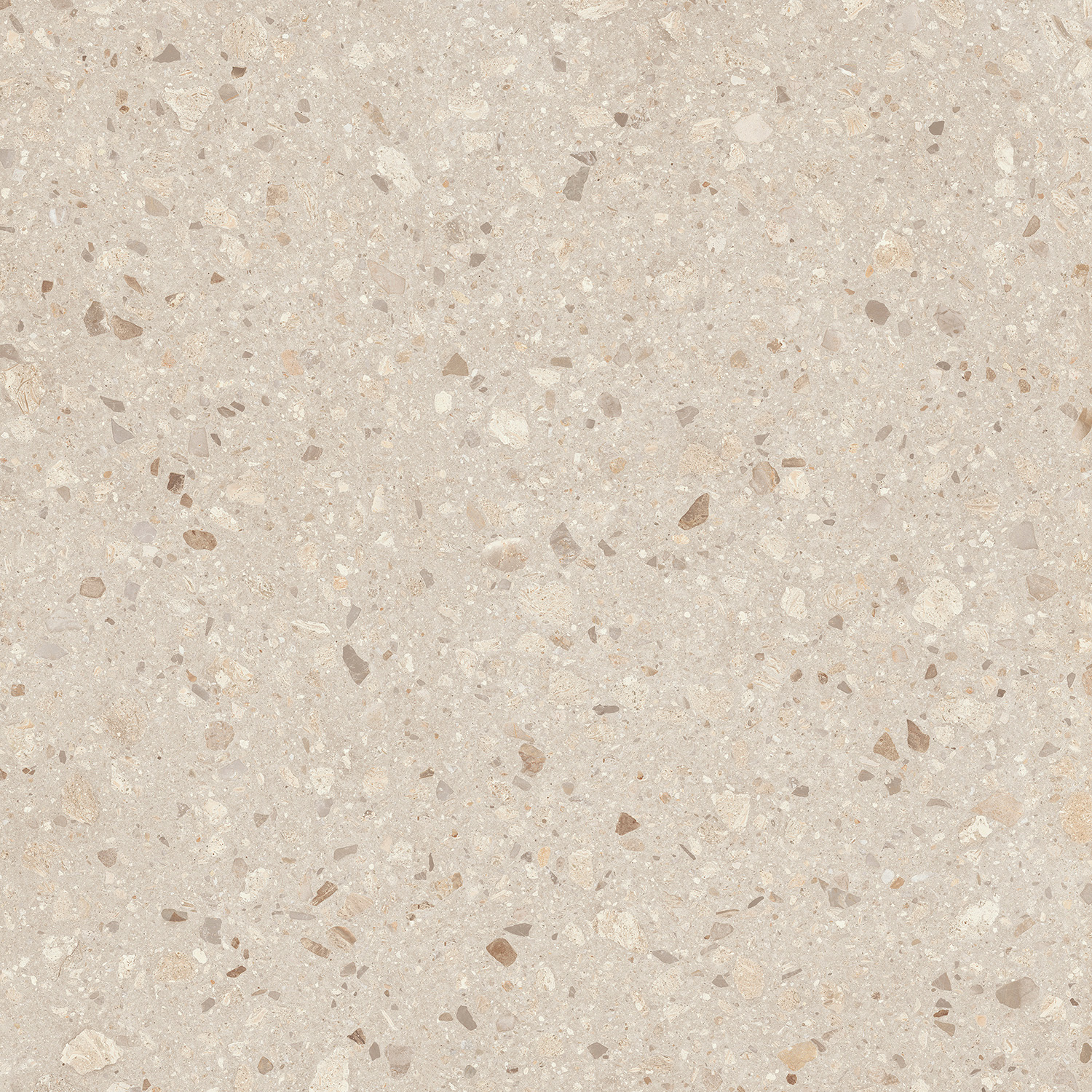 Vloertegel-Wandtegel-Oikos-terrazzo-beige-60x60-gerectificeerd-R9-TOZCV2972-4 Vloertegel 60x60 chips terrazzo beige mat - Afbeelding 1