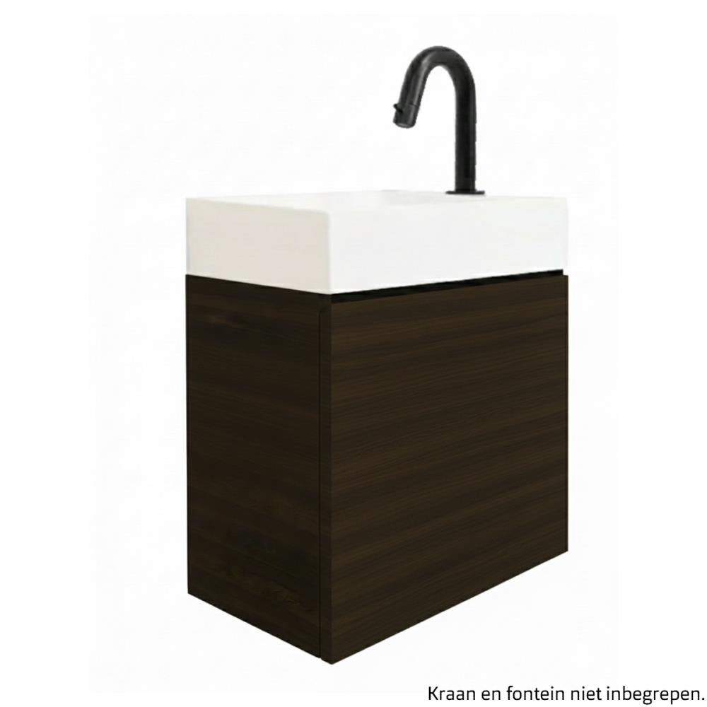 image XENZ fonteinkast Rosa linksdraaiend 44,5x40x19 brown oak - Afbeelding 1